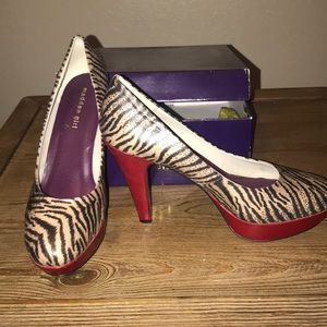 Madden girl Red black and cream zebra print